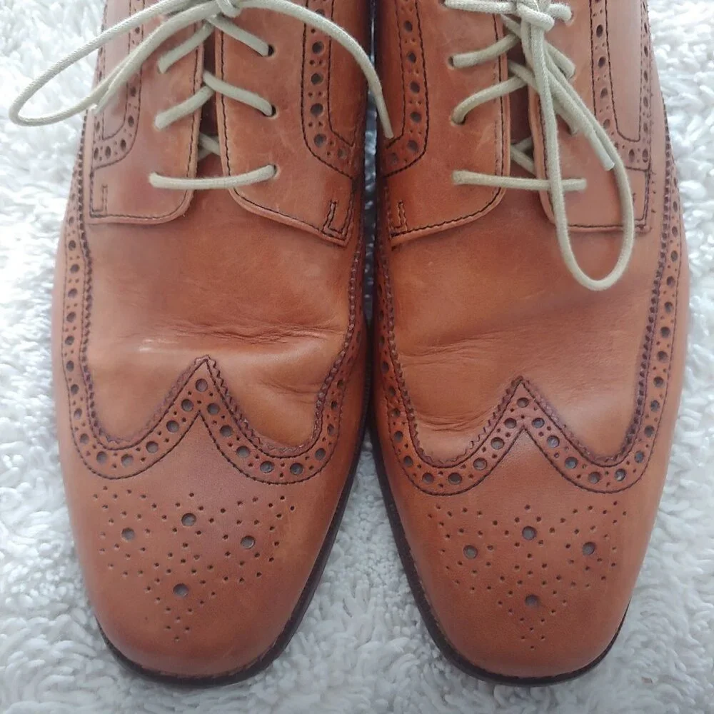 Cole Haan Giraldo Air Mens 11 M Wingtip Oxfords Dress Shoes Leather C09303 Brown